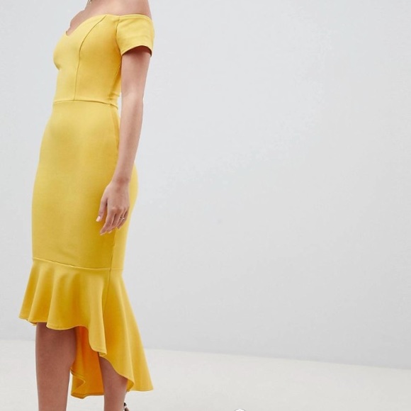 ASOS Bodycon Off-the-Shoulder Mermaid Dress UK 14/US 10 - Picture 3 of 4